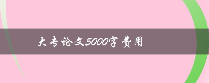 大专论文5000字费用多少钱合理