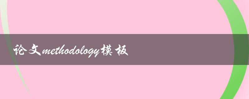 你在写论文时如何使用methodology模板