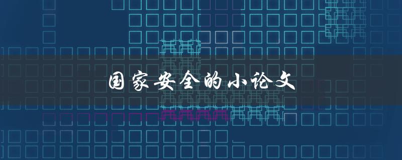 国家安全的小论文(如何评估和维护国家安全)