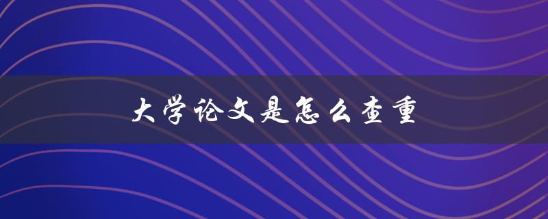 大学论文是怎么查重(有哪些常见的查重工具和方法)