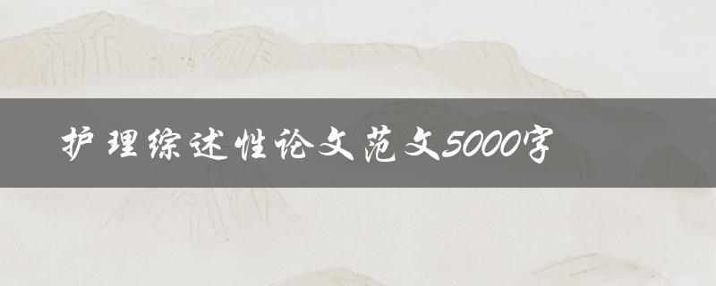 护理综述性论文范文5000字