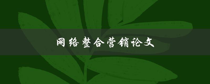 网络整合营销论文(如何利用多种营销渠道实现最佳效果)