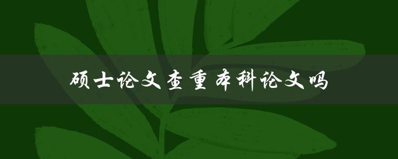 硕士论文查重本科论文吗(有何不同和注意事项)