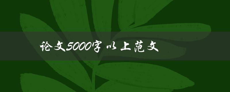 论文5000字以上范文(哪些方面需要特别注意)