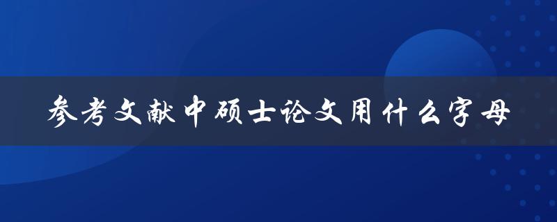 参考文献中硕士论文用什么字母