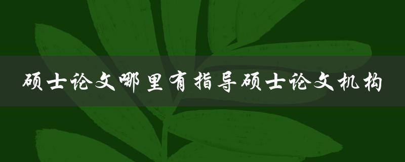 硕士论文哪里有指导硕士论文机构