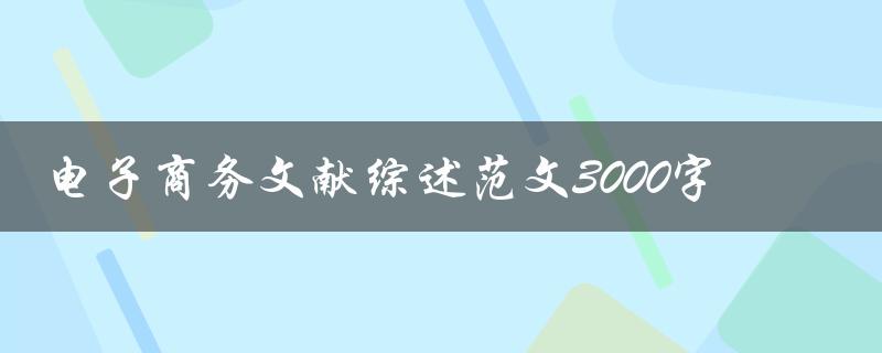 电子商务文献综述范文3000字